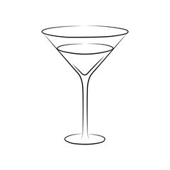 Drinks, Simple Outline Illustration, Isolated Clip Art Vector