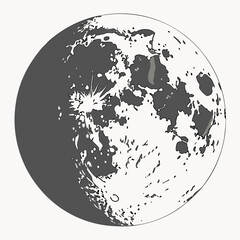 Moon design vector white background