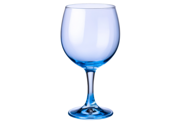 Elegant Blue Wine Glass isolated, cut out transparent