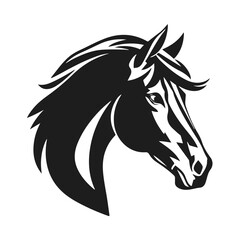 Horse head silhouette, horse head logo, animal emblem, horse symbol, vector illustration