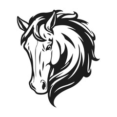 Horse head silhouette, horse head logo, animal emblem, horse symbol, vector illustration