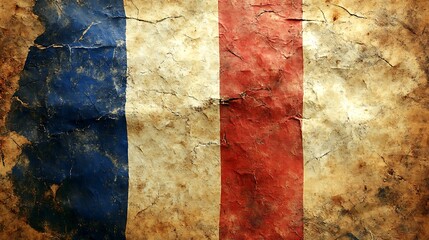 Distressed French Flag Texture Background Vintage Patina Design Element old red art web blue worn   