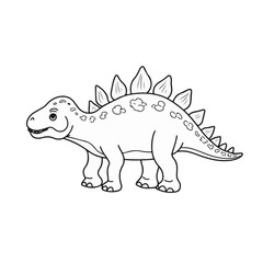 Dinosaur Coloring Page of a Stegosaurus for Educational Resources, Children's Activities, Art Projects, and Family Fun