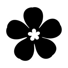 Elegant five petal flower with simple white background for digital design