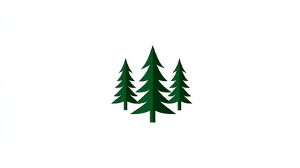 Obraz premium Stylized pine tree icons representing forest landscape or nature conservation