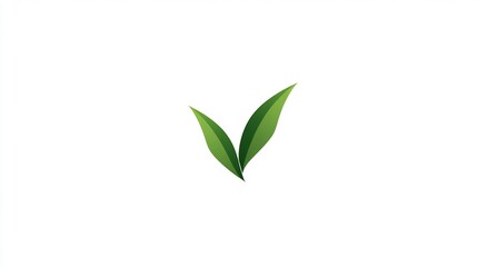 Minimalistic green leaves logo design symbolizing growth and environmental awareness