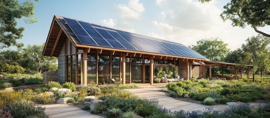 Sustainable Solar Home Design: Eco-Friendly Architecture in a Lush Landscape