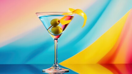 Colorful Martini Cocktail
