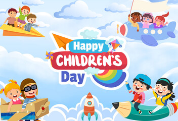 Happy children's day background poster