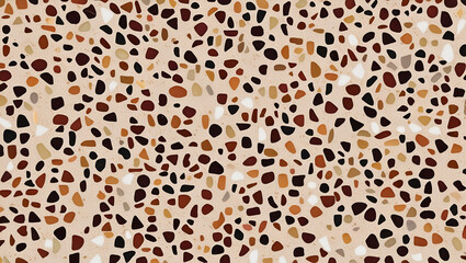 Warm Neutral Terrazzo Texture with Polished Finish and Natural Stone Chip Pattern