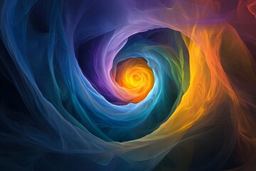 Abstract Spiral of Light Colorful Digital Art Background for Creativity