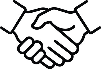 Simple Line Art Illustration of a Business Handshake