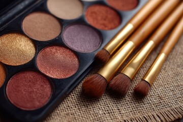 Eyeshadow palette with soft brushes