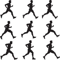 silhouettes of runners