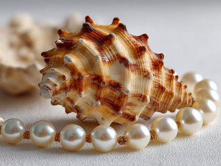 Obraz premium Seashells and pearls oceanic elegance