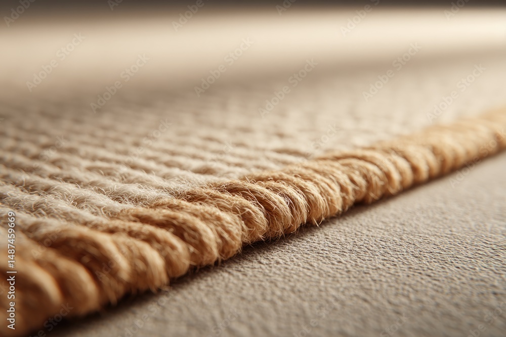 Poster close-up of minimalistic carpet or runner pattern on neutral background