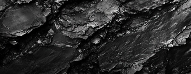 Close-up views of different types of coal and textures. AI generated image