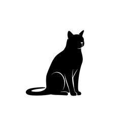 Cat Silhouette: A sleek, stylized black cat in silhouette, exuding an air of poise and mystery. The image emphasizes the animal's elegant form.