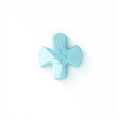 Obraz premium Blue Medical Health Cross Icon 3d Render