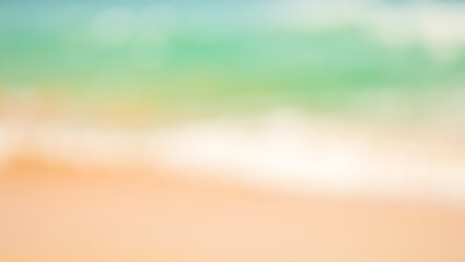 Serene Coastal Blur Abstract Beach Scene in Pastel Tones