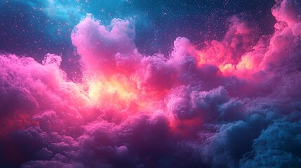 Fototapeta premium Pink blue nebula background
