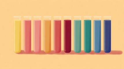 Fototapeta premium Colorful Test Tubes With Liquid Samples on Bright Background for Science