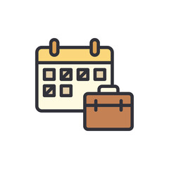 Appointment Schedule With Briefcase Icon On A Transparent Background