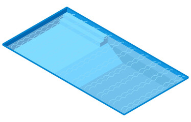 Isometric outdoor swimming pool, illustration vector