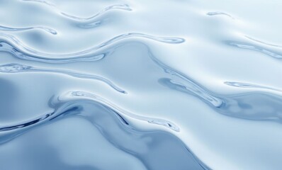Abstract close-up of smooth blue water waves, creating a calming and tranquil effect.