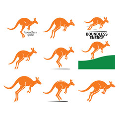 A silhouette of kangaroo vector on a white background