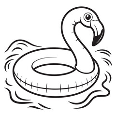 Flamingo Pool Float Coloring Page