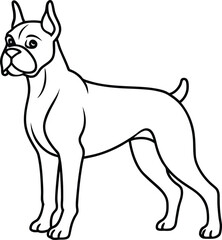 boxer dog outline icon vector on transparent background