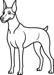 doberman pinscher dog outline icon vector on transparent background