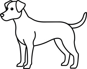 dog outline icon vector on transparent background