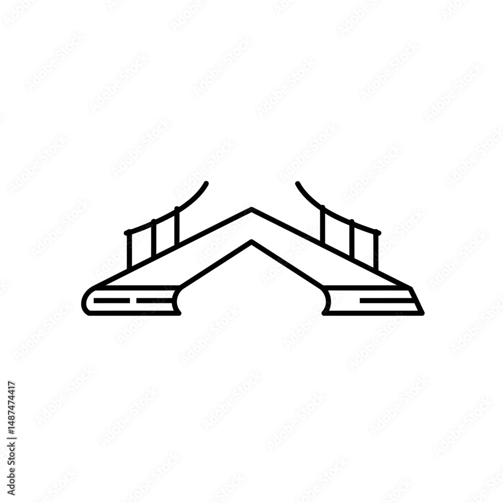 Poster abstract bridge: clean line art captures a minimalist bridge design, ideal for conveying concepts of