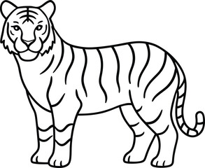 vector illustration of a cartoon tiger