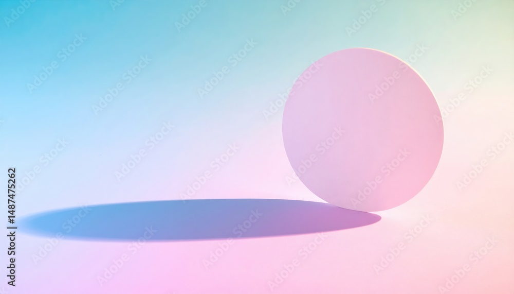 Poster bouncing colorful sphere abstract background 3d animation soft lighting digital art concept