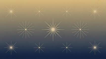 Abstract Background with Elegant Gold Stars on a Gradient