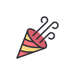 Colorful Confetti Popper Icon For Celebrations And Festive Occasions