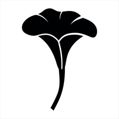 Stylized black chanterelle mushroom silhouette on a white background illustration vector