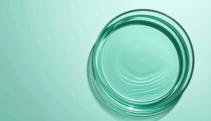 Petri dish experiment with clear gel laboratory science content controlled environment top-down view research concept