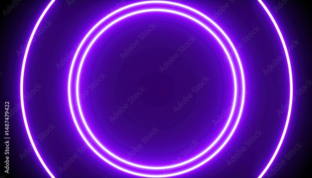 Poster dynamic neon circles abstract light art digital display dark background modern aesthetic visual conc