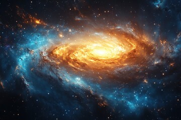 Obraz premium Distant Stars and Swirling Galaxies Create a Mesmerizing Cosmic Spectacle in the Vastness of Space