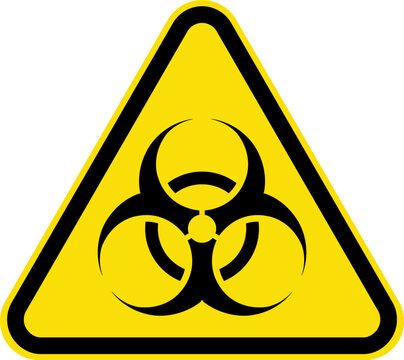Danger sign, warning triangle sign, biohazard warning icon, emergency symbol.