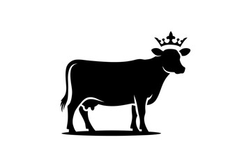 Cow with crown vector graphic dairy farm animal