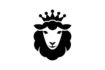 Sheep with crown logo vector animal farm royalty