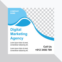 Digital marketing corporate social media and agency banner or instagram post template