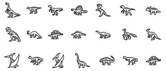 dinosaur  icons set. vector. editable © Kristian