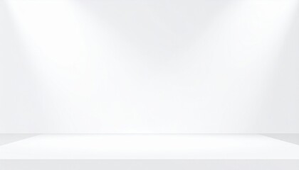 Staging presentation event in minimalist studio photographic setting bright ambiance focused perspective