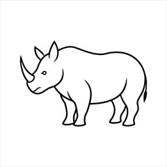 vector illustration of a rhinoceros